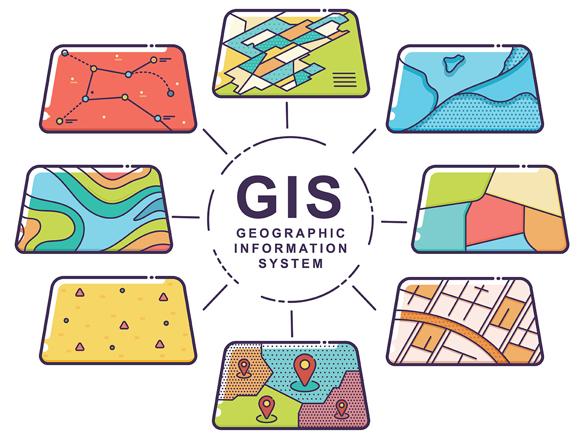 Image of GIS expedites learning, analysis, and decision-making by visualizing the desired geospatial information.