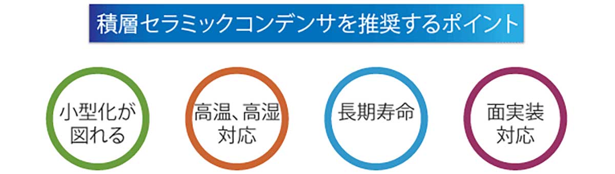 積層セラミックコンデンサを推奨するポイント