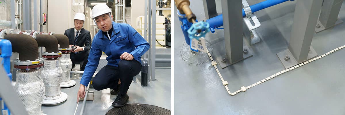 Image of Example water leak sensor installation